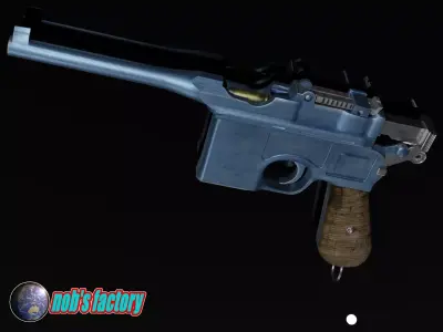 MAUSER C96 BROOMHANDLE PISTOL 3D model