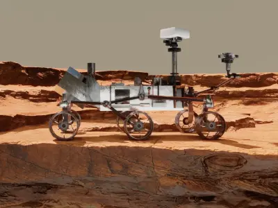 Mars rover and planet surface 3D model 3D Model Pack