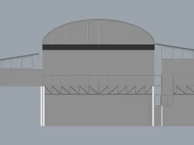 Warehouse 1 roof of building 3D model