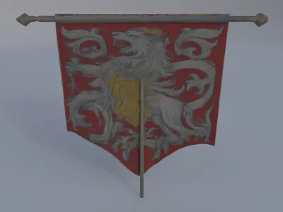 Decorative Heraldic Banner 3D model