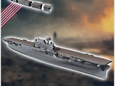 USS Yorktown CV CVA CVS-10 US aircraft carrier Essex class - USA 3D print model