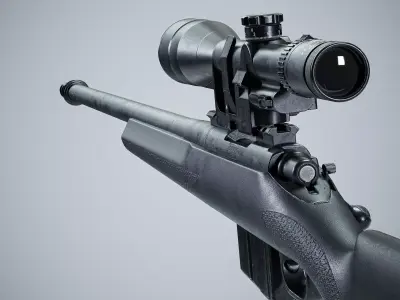 Remington 700 Sniper Rifle 3d model low-poly Low-poly 3D model