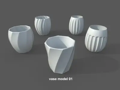 Vase Pack01 - 5 Models Free 3D print model