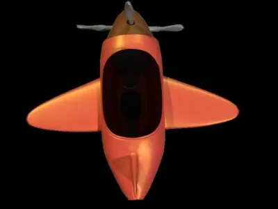 Airplane toy with propellers 3D model