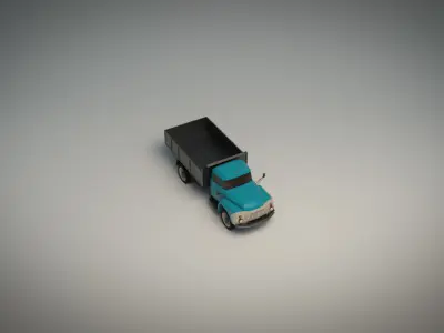 Low Poly Vintage Truck 02 Low-poly 3D model