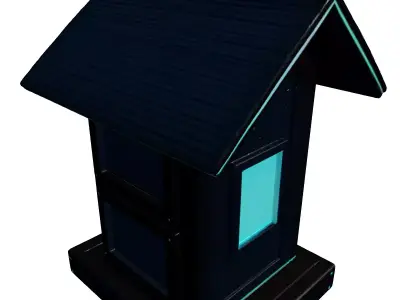 Futuristic SciFi Smart Home Model 3D model