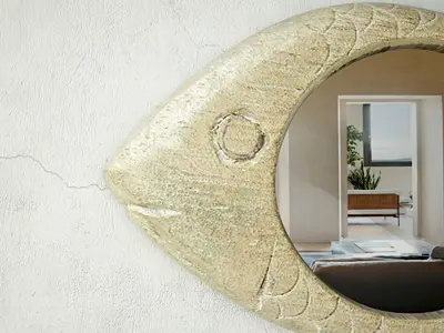 Mango Wood Fish Mirror 3D model