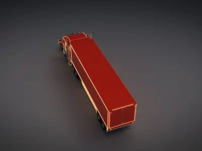 Low Poly Cartoon Christmas Truck Low-poly 3D model