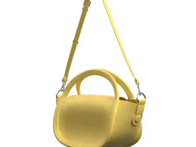 Yellow Leather Tote Bag 3D model