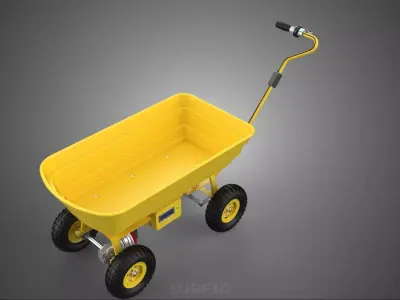 IOT AUTONOMOUS SMART ROBOT CART TROLLEY WAGON WHEELBARROW GARDEN 3D model