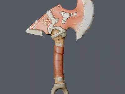 Stylized Battle Axe Low-poly 3D model order