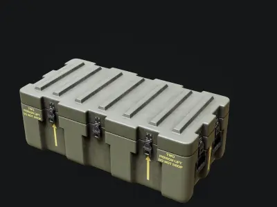 Low Poly PBR Military Crate 3 Low-poly 3D model