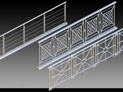 50 Fences- Vol 02- Kitbash- High detail 3d models 3D model