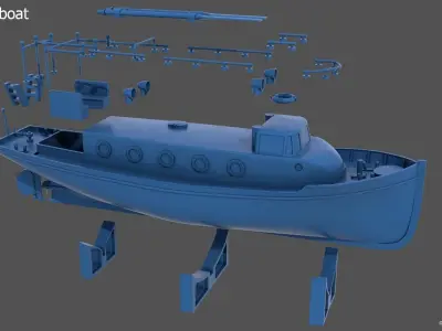 12m italian ww2 motorboat - Commercial license  - 1-100 scale 3D print model