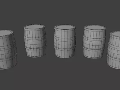 Barrel Low-poly 3D model purchase