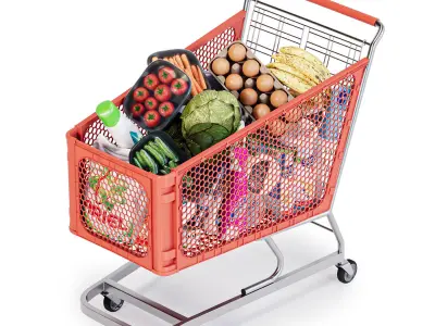Grocery Cart 3D model