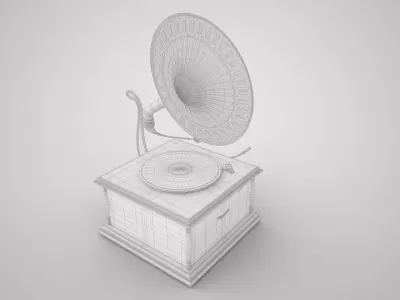 Vintage Gramophone 3D model