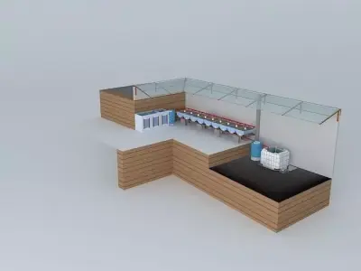 System Aquaponico 04 Aquaponics Beira Mar-1 Tank 1 IBC 9 beds... 3D model