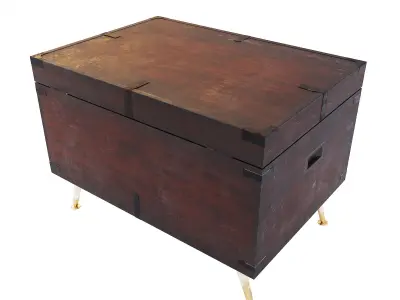 Antique steamer trunk 3d model Low-poly 3D model