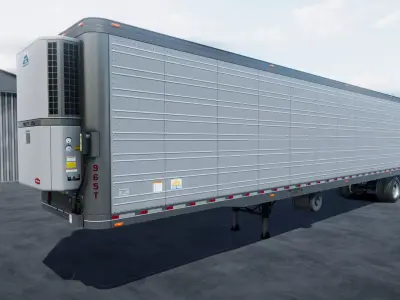 Refrigerated van trailer unity asset Low-poly 3D model
