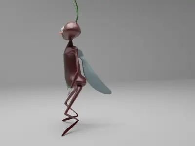 Fly Ant Leafcutter Comic Character Low-poly 3D model