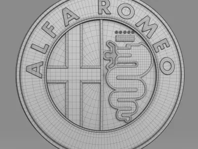 alfa romeo logo 3D model by 3dlogoman