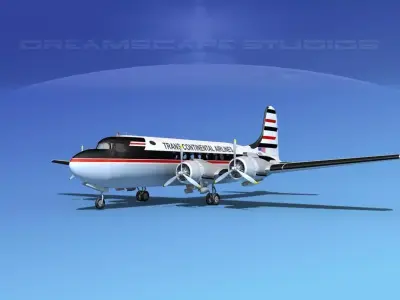 Douglas DC-4 Trans Continental 3D model