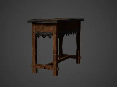 Old Wooden Antique Table Low Poly Game Ready Low-poly 3D model