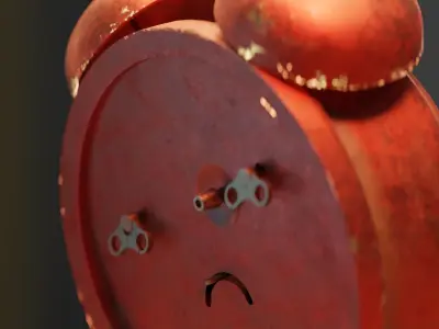 Classic vintage alarm clock Low-poly 3D model