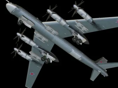 Tupolev Tu-95 Low-poly 3D model