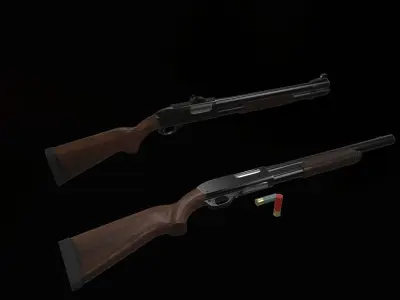 Game Ready Classic Shotgun  Low-poly 3D model