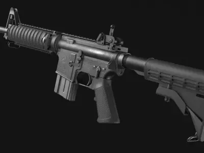 Colt M4 M4A1 MK18 Assault Rifle - Game Asset Low-poly 3D model