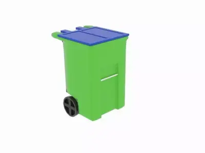 Wheeled Garbage Bin Low-poly 3D model