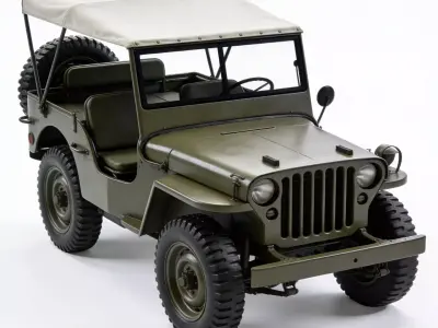 WWII Utility Jeep 3D Model Low-poly 3D model