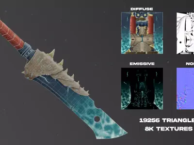 Stylized Sword Thorn of The Wilds Low-poly 3D model