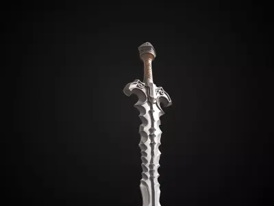 Stylized Orc Sword - Rustfang - Game Ready Free 3D model