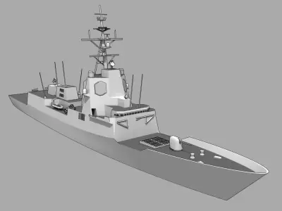 FFG F-100 Alvaro de Bazan class Low-poly 3D model