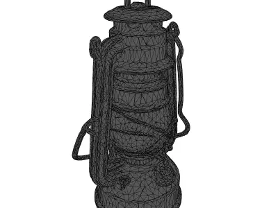 Vintage Kerosene Lantern 3D Model Low-poly 3D model