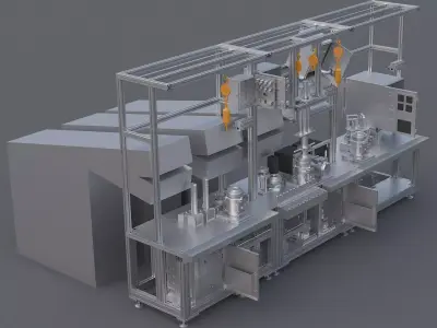 Clutch assembly production line 3D model