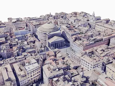 The Pantheon city Low-poly 3D model