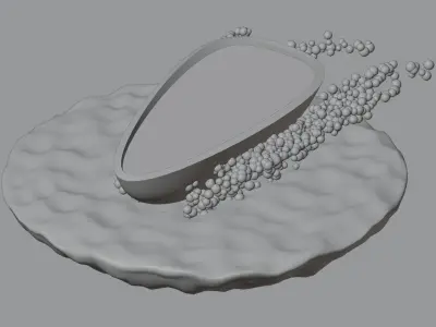 Boat animation stylized Low-poly 3D model