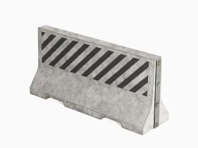 Large Concrete Barrier 02 Low-poly 3D model