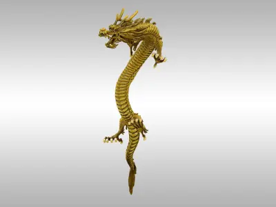 Chinese Gold Dragon Low-poly 3D model purchase