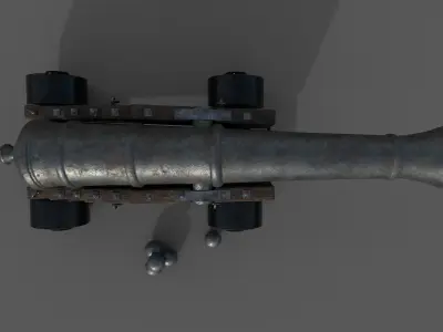 Medieval Cannon 3D Model Low-poly 3D model purchase