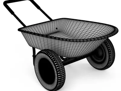 Giantex Large Capacity 2-Wheel Garden Utility Wheelbarrow 3D model