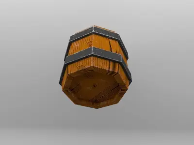 Wooden Barrel Free low-poly 3D model order