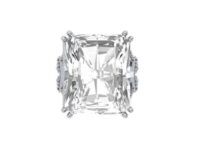 Emerald Radiant Ring 3D print model 6