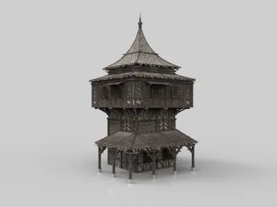 Medieval house fantasy 09  Low-poly 3D model