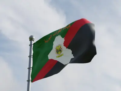Animated Iraq Flags 3D model