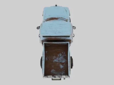 Old Abandoned Rusty Truck Low-poly 3D model